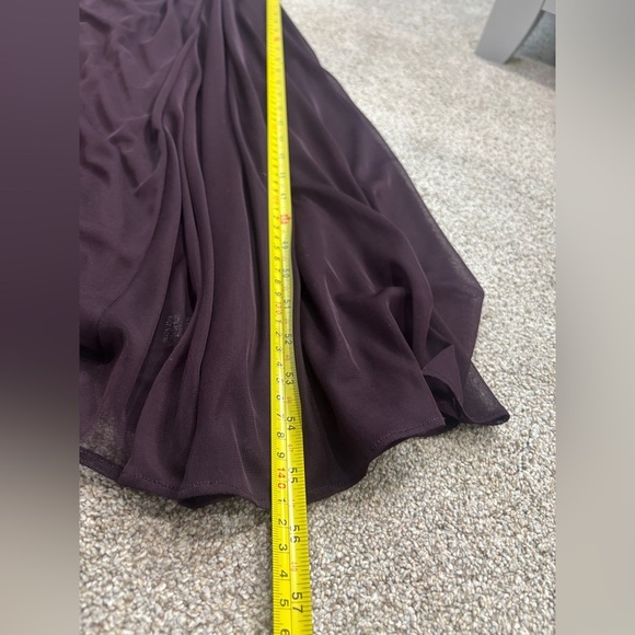 Adrianna Papell Aubergine Embellished 3/4 Sleeve Ruched Formal Gown Size 8 - Picture 7 of 16